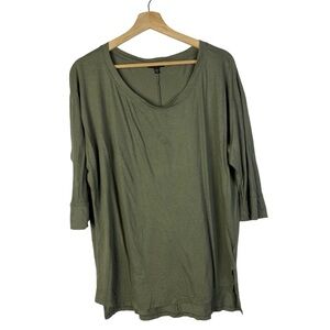 Express Hunter Green Scoop Neck Half Sleeve Top M